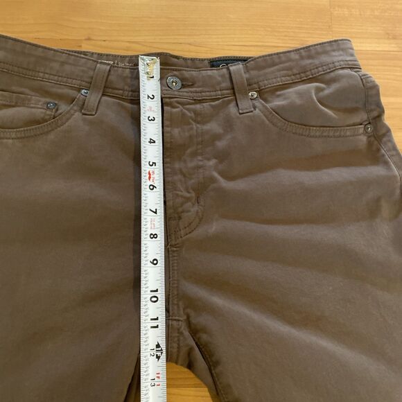 AG Adriano Goldschmied Everett Size 33x34 Slim Straight Brown Chino Pants Mens - Picture 6 of 13